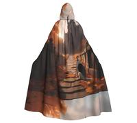 WHJSSF Dogs in the fall Printing Halloween Adult Hooded Cape Cloak - Super Large Hooded Cloak No Zipper