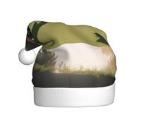 WHJSSF Dogs playing on the lawn Picture Christmas Hat for Adult Making It a Fun and Durable Gift for Men and Women