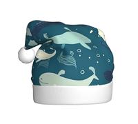 WHJSSF Dolphins frolicking in the sea Picture Christmas Hat for Adult Festive Celebrations as a Gift for Men and Women