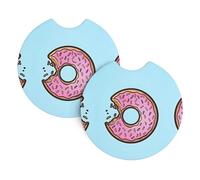 WHJSSF Donut Prints Car Cup Coasters 2-Pack - Durable Neoprene Throw for a Spotless Ride - Protects Against Spills & Fits Most Vehicles