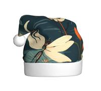 WHJSSF dragonfly with water lily Picture Christmas Hat for Adult Festive Celebrations as a Gift for Men and Women