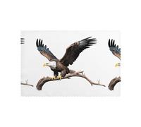 WHJSSF Eagle On A Dead Branch Prints Placemats Set of 6 12x18in - Heavy-Duty Polyester Table Covers Built for Durability & Heat Resistance