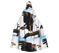 WHJSSF Eagle With Wings Prints Halloween Adult Hooded Cloak is a super large, comfortable, and durable cloak