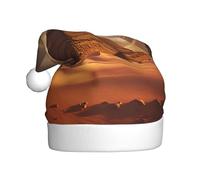 WHJSSF Egyptian Pyramid in Desert Printing Christmas Hat for Adult quality festive accessory crafted soft, lightweight