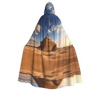 WHJSSF Egyptian Pyramid in Desert Prints Halloween Adult Hooded Cloak is a super large, comfortable, and durable cloak