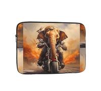 WHJSSF Elephant Riding a Motorcycle Prints Portable Laptop Sleeve 10 inch for Business Travel, School, Office, Daily Use