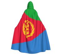 WHJSSF Eritrean flag Pattern Halloween Adult Hooded Cape Cloak with Bow Tie for Costume Parties, Cosplay