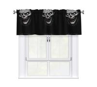 WHJSSF Evil ghost face Printed curtain with short pole, 54x18in for most standard or decorative curtain rods, for kitchens, bathrooms, laundry rooms