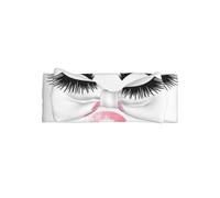 WHJSSF Eyelash Lip White Prints Baby Bow Headband - Soft & Stretchy Newborn Accessory for Photo Shoot, Cute Hairpiece for Little Girls