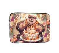 WHJSSF Fat Bear on Birthday Prints Portable Laptop Sleeve 12 inch for Business Travel, School, Office, Daily Use