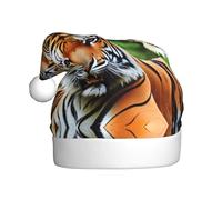 WHJSSF Fierce tiger Picture Christmas Hat for Adult Making It a Fun and Durable Gift for Men and Women