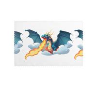 WHJSSF Fire-breathing dragon in the clouds Printing Placemats for Dining Table Set of 6 for Hotels, Homes, and Banquets as Decorative Table Decorations, Beautiful durable