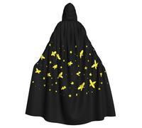 WHJSSF Fireflies on the stars Printing Halloween Adult Hooded Cape Cloak - Super Large Hooded Cloak No Zipper