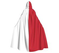 WHJSSF Flag of Malta Printed Halloween Adult Hooded Cape Large Hooded Cloak with Bow Tie, No Zipper