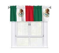 WHJSSF Flag of Mexico Prints Kitchen Window Valance 54x18 - Peach Skin Layer for Soft Light & Easy Style