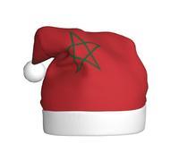 WHJSSF Flag of Morocco Picture Christmas Hat for Adult Making It a Fun and Durable Gift for Men and Women