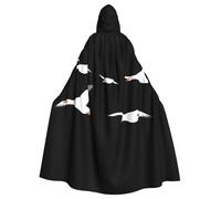 WHJSSF Flocks of snow swallows flying Printing Halloween Adult Hooded Cape Cloak - Super Large Hooded Cloak No Zipper