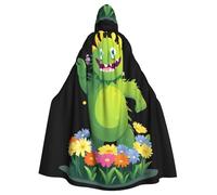 WHJSSF Flower Picking Monster Prints Halloween Adult Hooded Cape Cloak For Role-Playing, Stage Costumes, Parties Easy Care