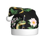 WHJSSF Flowers and snakes Printed Christmas Hat for Adult for men and women clothing headband for festive occasions