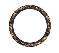 WHJSSF Fluffy Leopard Print Prints Neoprene Steering Wheel Layer - Engineered for Durability & Universal Vehicle Fit