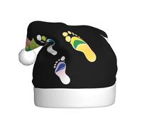 WHJSSF Footprints on the rainbow Pattern Christmas Hat for Adult quality accessory soft, lightweight, and fluffy