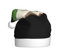 WHJSSF Four-leaf clover on the book Pattern Christmas Hat for Adult quality accessory soft, lightweight, and fluffy