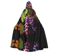 WHJSSF Fresh Grapes Printing Halloween Adult Hooded Cloak for various party and carnival settings