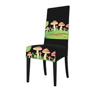 WHJSSF Fruit Under The Mushroom Picture Protection Cover for Dining Chair - Soft, Comfortable, Wrinkle-Resistant Elastic Fits Most Armless Chairs