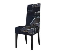 WHJSSF Full-Moon Wolves 3D Prints Dining Chair Throws Stretch Slipcovers - Seamless Fit, Wrinkle-Free Comfort & Easy Care for Your Dining Room Chairs