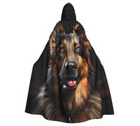 WHJSSF German Shepherd Printed Adult Halloween hooded jacket cloak long party cloak suitable for men and women