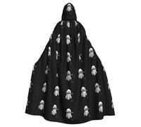 WHJSSF Ghost In The Cage Prints Halloween Adult Hooded Cape Cloak For Role-Playing, Stage Costumes, Parties Easy Care