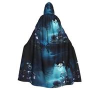 WHJSSF Ghost Ocean Prints Halloween Adult Hooded Cloak is a super large, comfortable, and durable cloak