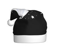 WHJSSF Ghost on the Moon Printing Men's and women's plush Christmas hats, adult New Year's holiday party caps