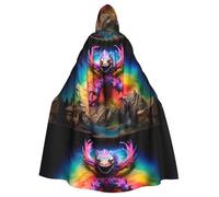 WHJSSF Giant Crab On Mountain Printing Halloween Adult Hooded Cloak for various party and carnival settings