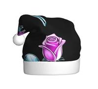 WHJSSF Glass roses Pattern Christmas Hat Durable for Adult for Halloween, Christmas, New Year