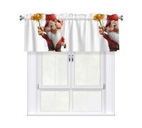 WHJSSF Gnomes Take Sunflowers Prints Kitchen Window Valance 54x18 - Peach Skin Layer for Soft Light & Easy Style