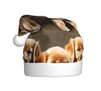 WHJSSF Golden Retriever Puppies Pattern Christmas Hat Durable for Adult for Halloween, Christmas, New Year