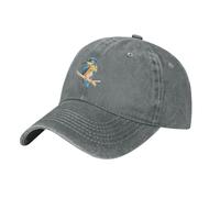 WHJSSF Gray Cowboy Baseball Cap Watercolor Kingfisher Pattern Adjustable Cotton Hat Classic Curved Brim
