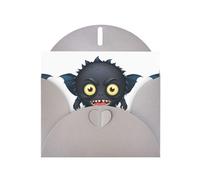 WHJSSF Gray Greeting Card Black monster Printed Perfect for Valentine's Day, Wedding Anniversary & Party Invitations