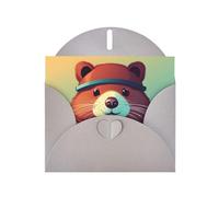 WHJSSF Gray Greeting Card Cute Beaver Prints 4x6in for Christmas, children's birthdays, Valentine's Day, wedding anniversaries, and party invitations