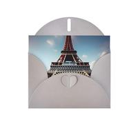 WHJSSF Gray Greeting Card Eiffel Tower Love Paris Prints 4x6in for Christmas, children's birthdays, Valentine's Day, wedding anniversaries, and party invitations