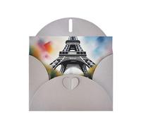 WHJSSF Gray Greeting Card Eiffel Tower Paris Painting Prints 4x6in for Christmas, children's birthdays, Valentine's Day, wedding anniversaries, and party invitations