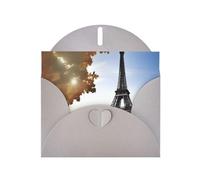 WHJSSF Gray Greeting Card Eiffel Tower Paris View Prints 4x6in for Christmas, children's birthdays, Valentine's Day, wedding anniversaries, and party invitations