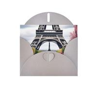 WHJSSF Gray Greeting Card Flower Paris Eiffel Tower Prints 4x6in for Christmas, children's birthdays, Valentine's Day, wedding anniversaries, and party invitations