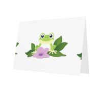 WHJSSF Gray Greeting Card Frog under the morning glory Printed Perfect for Valentine's Day, Wedding Anniversary & Party Invitations