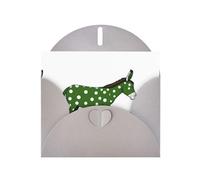 WHJSSF Gray Greeting Card Green Polka Dot Donkey Printed Perfect for Valentine's Day, Wedding Anniversary & Party Invitations