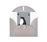 WHJSSF Gray Greeting Card Penguin print on playing cards Printed Perfect for Valentine's Day, Wedding Anniversary & Party Invitations