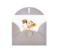 WHJSSF Gray Greeting Card Puppy blowing the horn Printed Perfect for Valentine's Day, Wedding Anniversary & Party Invitations