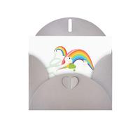 WHJSSF Gray Greeting Card Three little white snakes under the rainbow Printed Perfect for Valentine's Day, Wedding Anniversary & Party Invitations