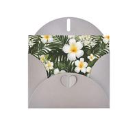 WHJSSF Gray Greeting Card White Hawaii Flower Printed Perfect for Valentine's Day, Wedding Anniversary & Party Invitations